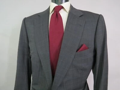 Henry Poole Savle Row London Bespoke fine birds eye window pane full suit 46 R - Image 1 of 4