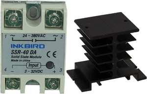 Inkbird Solid State Relay 40DA DC SSR Black Heat Sink for PID Thermostat Tempera - Picture 1 of 6