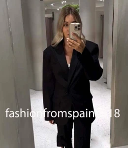 ZARA NEW WOMAN LONG OVERSIZE BLAZER 50TH ANNIVERSARY JACKET BLACK 5247/700/800 - Picture 1 of 5