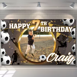 Personalised Birthday Backdrop Background Banner Photo Football Club Sports boy - Picture 1 of 7