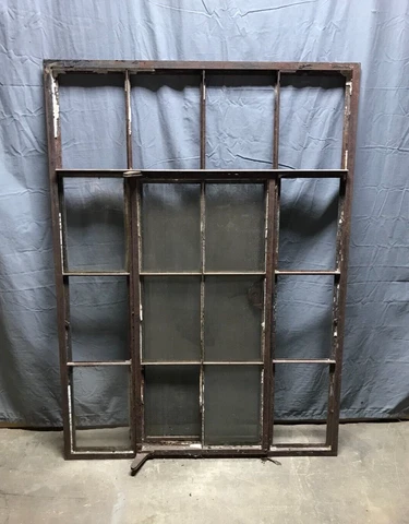 Industrial 38x52 Steel 16 Lite Casement Double Sidelight Transom Top 1888-22B Cover