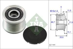 PULEGGIA ALTERNATORE FRIZIONATA PER MERCEDES C E S211 200 220 270 INA 535008610 - Imagen 1 de 1