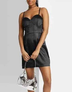 Bodycon-Kleid Damen Wild Fable (Gr. XXS) Satin Korsett schwarz - Bild 1 von 2