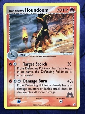 Team Magma's Houndoom 34/95 - Team Magma VS Aqua 2004 Pokémon TCG — NM NEAR MINT - Image 1 of 4