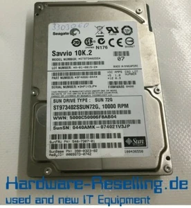 Sun HDD SAS 2,5 " 72GB 10kRPM 16MB ST973402SSUN72G 540-7307-01 390-0323-02 - Picture 1 of 1