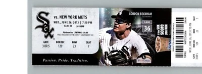 New York Mets vs Chicago White Sox 6/26/2013 Full Ticket  - Image 1 of 2
