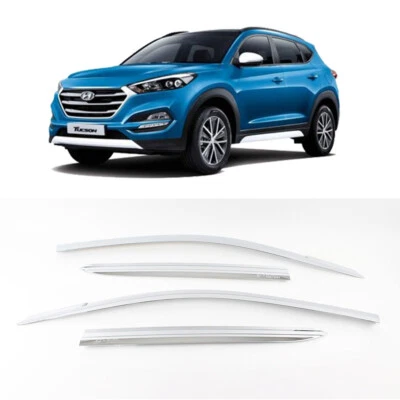 Chrome Window Visor Rain Sun Guards 4P K620 for Hyundai Tucson TL 2016-2019 - Image 1 of 4