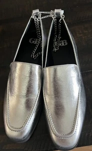 Scarpe piatte da donna argento Gianni Bini in pelle argento taglia 8 nuove senza scatola - Foto 1 di 4
