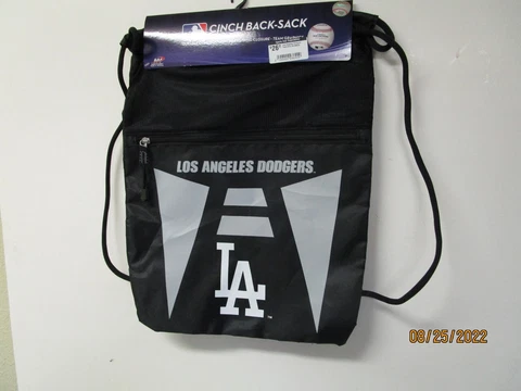 Qty (2) Los Angeles Dodgers Cinch Back Sack  / Back Pack -  New! Cover
