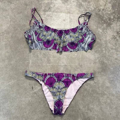 Bikini Mara Hoffman Natación Mujer L Top M Parte Inferior EE. UU. 2 Piezas Púrpura Beachy Resort Foto 1 de 4