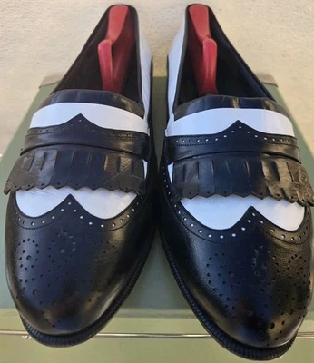 Hermosos mocasines vintage para hombre Spectator con falda escocesa de Stacy Adams talla  Foto 1 de 4