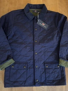 VINEYARD VINES Deep Bay Navy Quilted Barn JACKET Coat Boys Sz S 8-10 $165 NWT - Picture 1 of 8