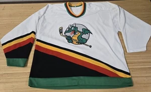 Maglia vintage Kelowna Rockets uomo grande dragon hockey bianco nero rosso anni 90 - Foto 1 di 9
