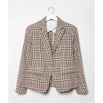 Blazer Isabel Marant Etoile Jayden de lino a cuadros crudo/azul marino/rojo talla 34/US XS Foto 1 de 4