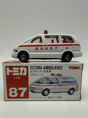 Ambulancia TOMY Tomica Toyota Estima / #87 / Hecha en Japón Foto 1 de 4