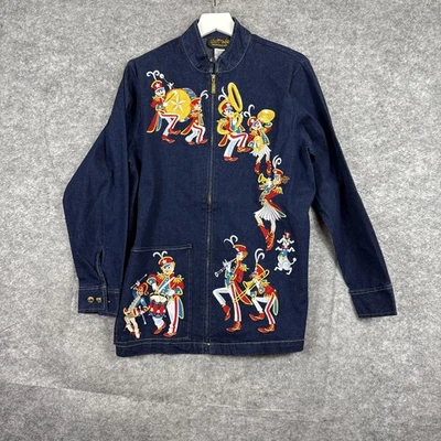 Chaqueta Denim BOB MACKIE Mediana Cremallera Completa Banda de Marcha Desfile Usable Arte Nueva con Etiquetas Foto 1 de 4