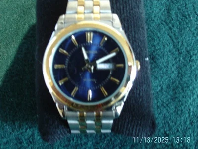 Sekonda , blue faced ,brushed steel/gold ,two tone strap , working - Image 1 of 4