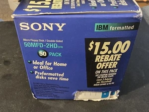 Sony 50MFD-2HD Micro Disketten 3,5" IBM formatiert 50 Stück NEU - Bild 1 von 7