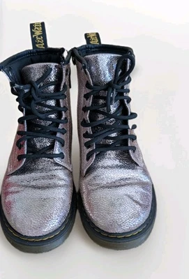 Botas de Combate Dr Doc Martens Rosa Metálico Plataforma Aire Wair Cuero Talla 2 Foto 1 de 4