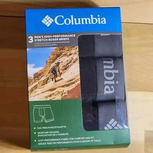COLUMBIA Boxer Briefs Underwear MENS Extra Large XL black 3 Pack Stretch NWT - Picture 1 of 11