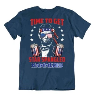 Zeit Stern Spangled Hammert Shirt Erhalten Beifallbieruhr Tshirt Spaß Witzhemd - Bild 1 von 8