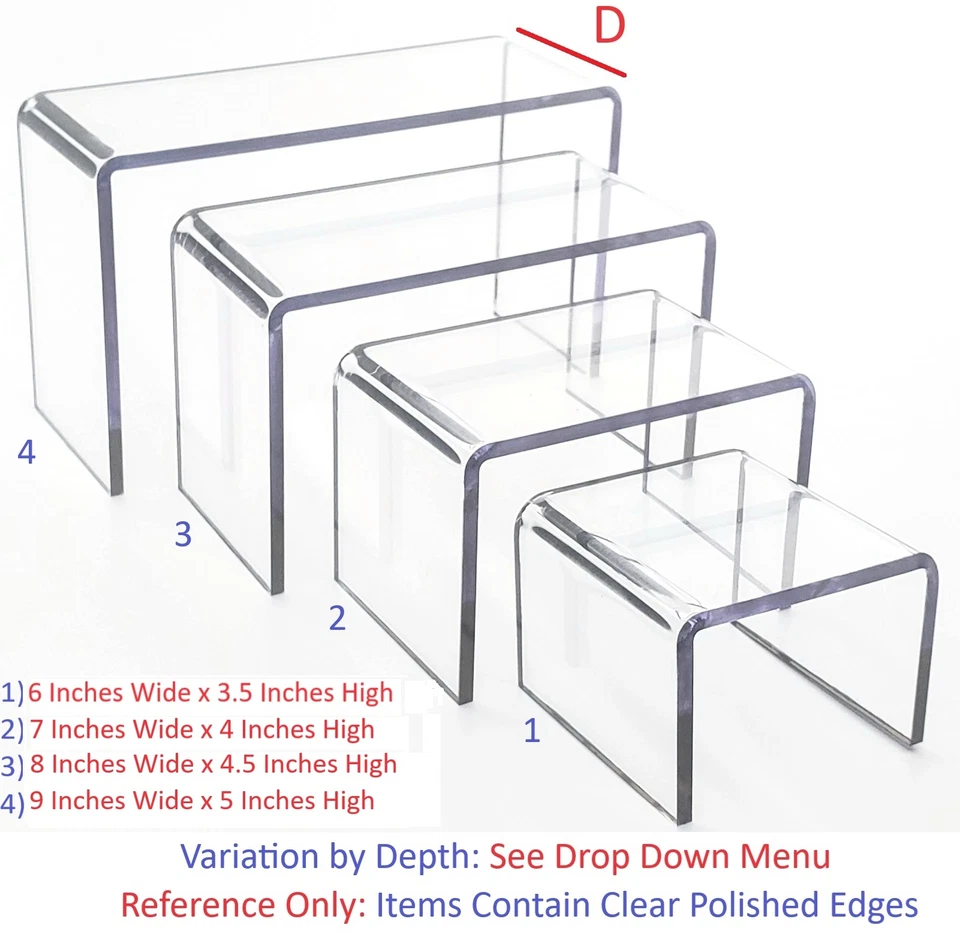 T'z Tagz New Clear Acrylic Risers Showcase Display Stands Collectable Organizers - Image 1 of 4