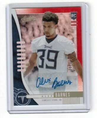 NFL 2019 Panini Absolute Base Signature Rookies Red Parallel Alex Barnes Titans  - Image 1 of 2