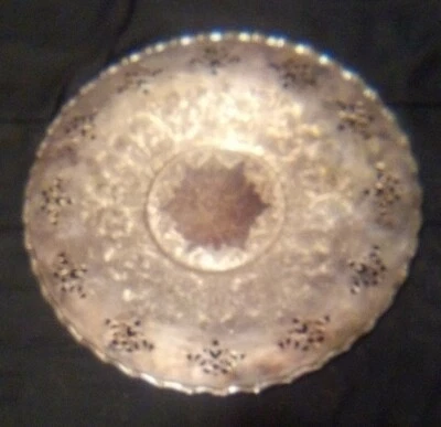 Bandeja de prato vintage banhada a prata placa nobreza 123/4" - Imagem 1 de 4