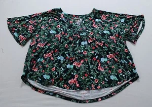 Style & Co. Damen Bedrucktes Kurzarm Oberteil EJ3 Garden Blau Größe 2XL Neu mit Etikett - Bild 1 von 3