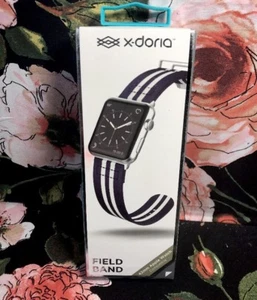 X-Doria Navy & White Field Band Nylon Wristband 42mm Apple Watch - Picture 1 of 6