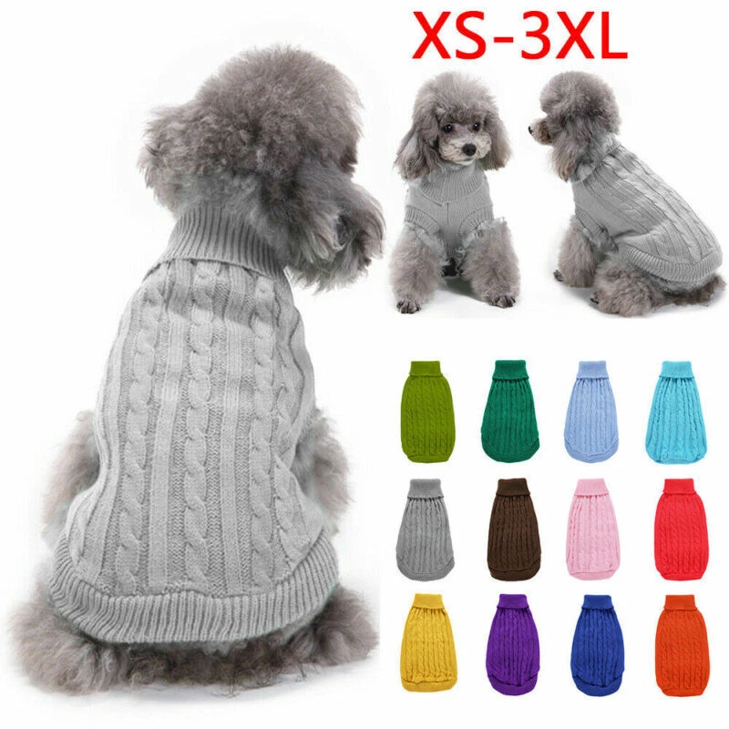 Winter Knitted Puppy Dog Jumper Sweater Pet Clothes for Small Dogs Dog Coat - Image 1 of 4