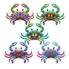 Large Metal Crab Wall Art Decor Colorful Iron Statue Garden Ornament