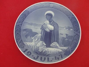 1947 ROYAL COPENHAGEN CHRISTMAS OLD PLATE SHEPHERD FLOCK - Picture 1 of 4