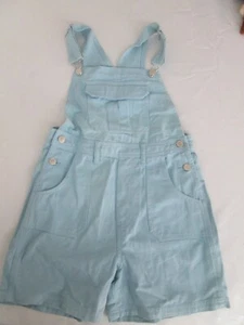 Girls girl overalls shorts light Blue denim jeans Revolt size medium 28 x 4 NEW - Picture 1 of 3