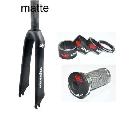 Bicycle Fork 16/18/20/22 in Full Carbon Rigid Fork 1-1/8 in For MTB Folding Bike - Image 1 of 4