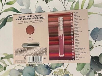 Lápiz labial líquido mate Kylie Jenner Koko K #300 muestra cápsula tarjeta mini cepillo sellado Foto 1 de 2