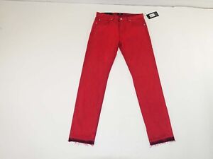 7 For All Mankind Men's Paxtyn Skinny Jeans Size 32 x 33 NWT Red Mid Rise Denim