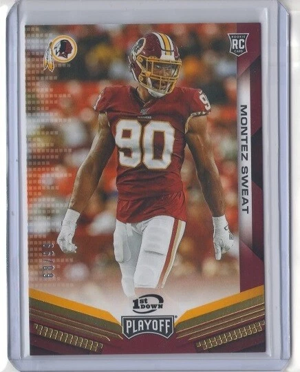 MONTEZ SWEAT 2019 Panini Playoff RC Rookie GOLD 1st Down #252 REDSKINS WFT 68/99 - Image 1 of 1
