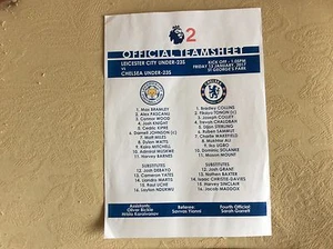 Leicester City U23s v Chelsea U23s 2016-17 TEAMSHEET - Picture 1 of 1