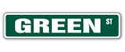 GREEN Street Sign Metal Plastic Decal room last name family environment