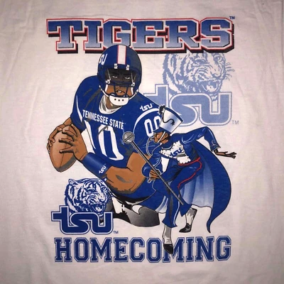 复古 90 年代 TENNESSEE 州老虎队美式橄榄球 T 恤返校大学罕见 M — 第 1/4 张图片