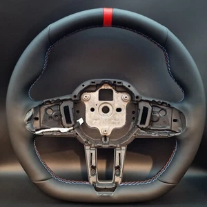 BMW Steering wheel Black Red Ring Black Leather 1 Shifter XM IX1 IX7 IX4 3 5 7 8 - Bild 1 von 18