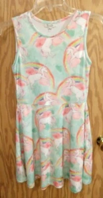 Vestido Niñas Talla 10/11 Año LILIANE Unicornio Tanque Estilo Fiesta Arco Iris Unicornio Nuevo Foto 1 de 4