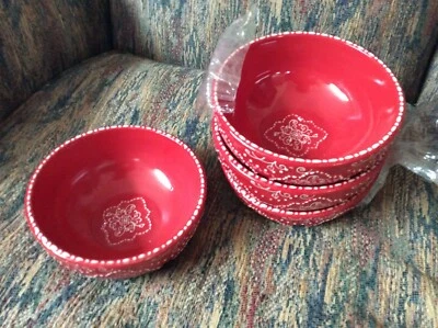 Conjunto de quatro tigelas de salada vermelha Temptation - novo - Imagem 1 de 4