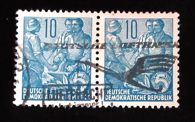 Alemania RDA 1953 Plan Quinquenal Ingenieros Usado Cancelar Par Foto 1 de 2