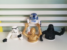 PIZZA HUT CUP STAR WARS 1996 SET 4 TOPPERS DARTH VADER C3PO R2D2 STORM TROOPER