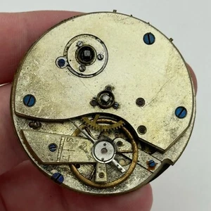 47.6mm Antique Key Wound Pocket Watch Movement Dial PARTS REPAIR SPARES - Picture 1 of 17