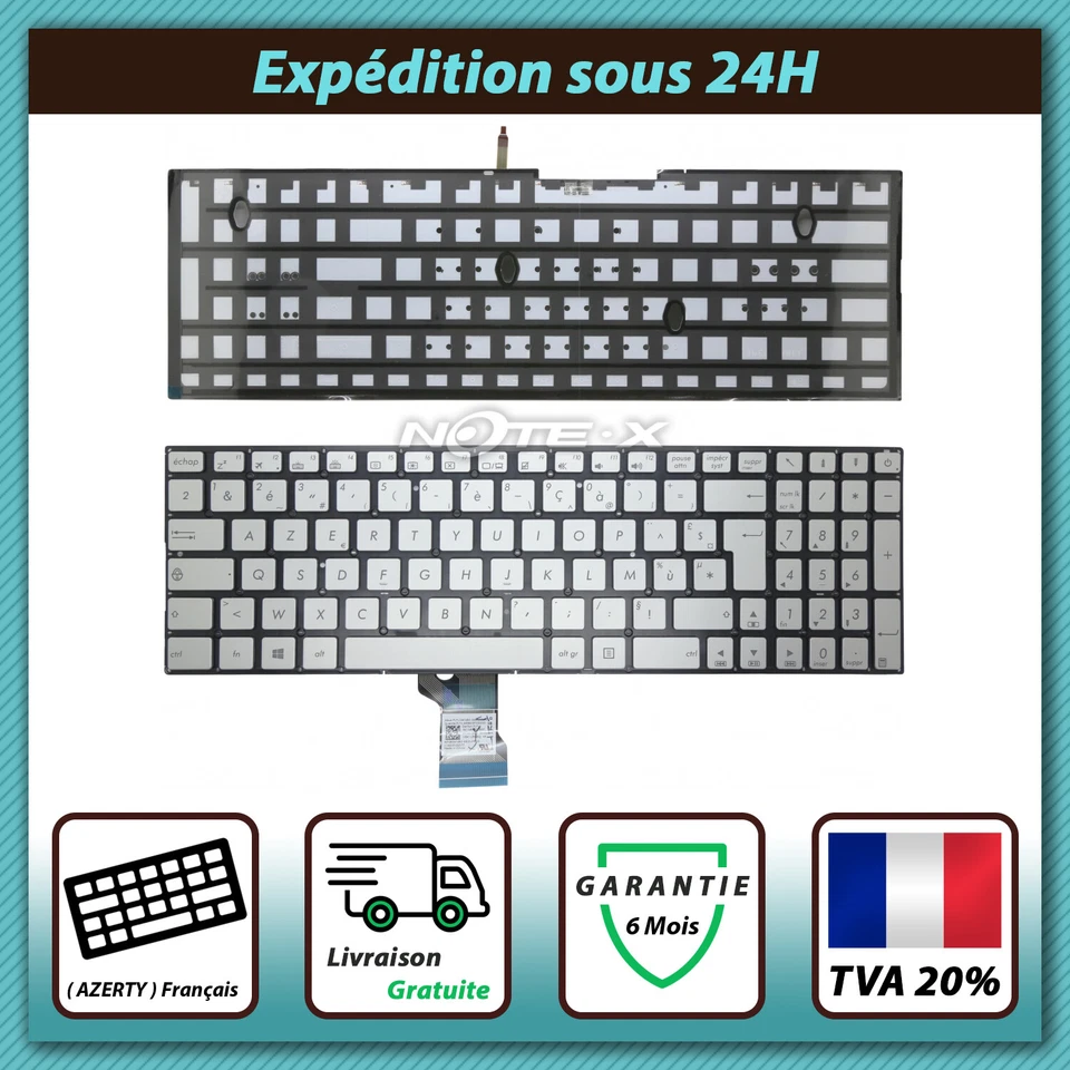 CLAVIER FRANÇAIS AZERTY POUR ASUS ROG G501J G501JW N501J N501JW RÉTRO-ÉCLAIRÉ
