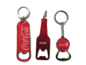 Coca-Cola Set of 3 Metal Bottle Opener Keychains  - BRAND NEW - Picture 1 of 2