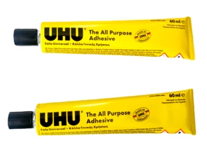 2 × UHU All Purpose Glue Extra Strong Clear Adhesive 60ml Craft Universal UK  - Picture 1 of 6